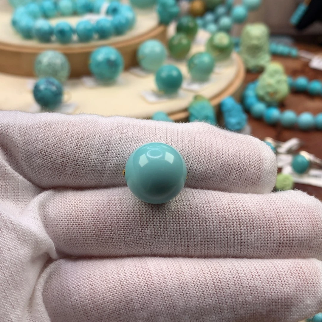 绿松石未镶嵌珠宝奇石14.5mm
