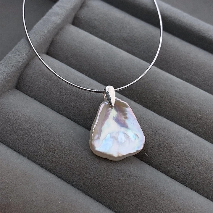 吊坠(不含链)银S925镶嵌淡水珍珠