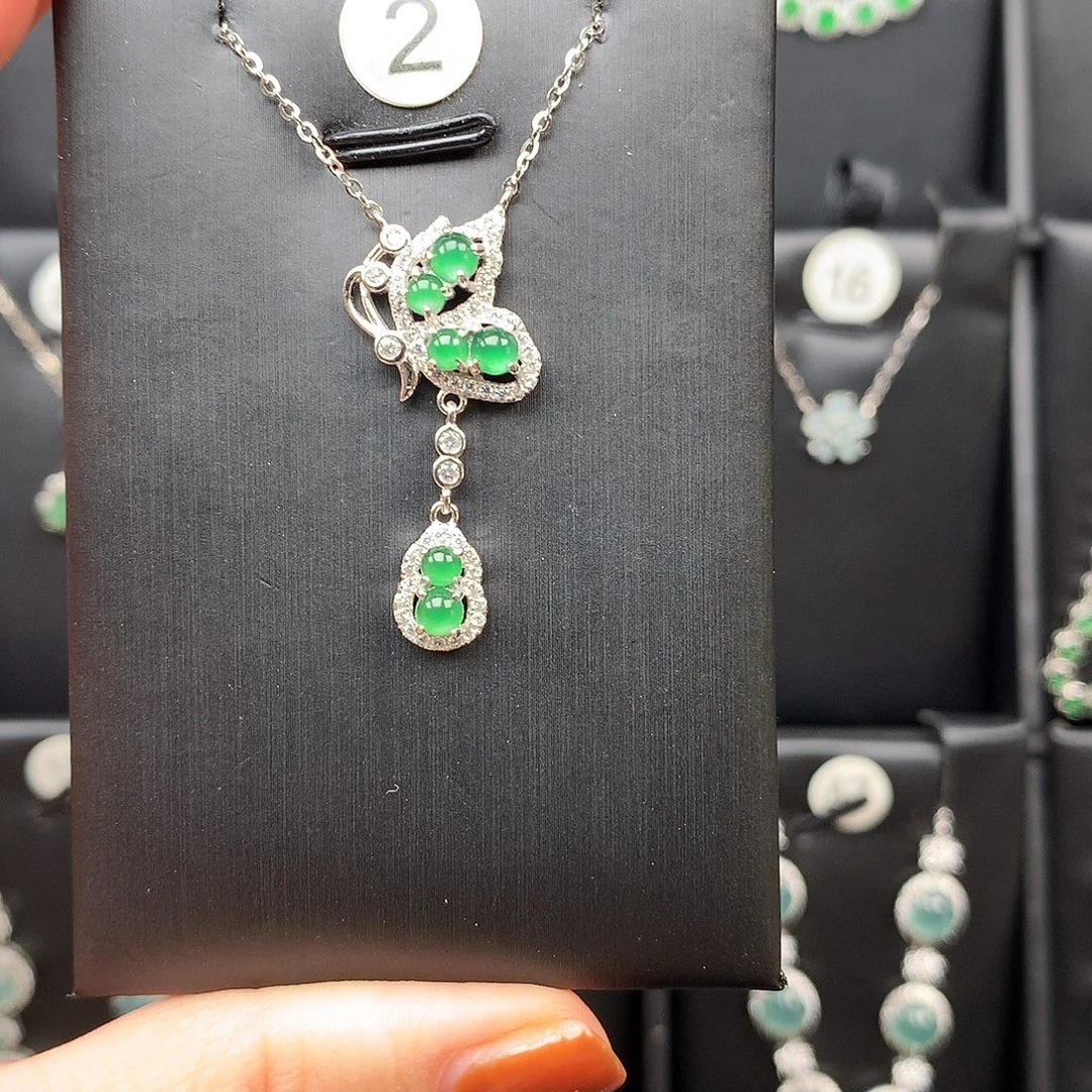 翡翠银S925镶嵌颈饰