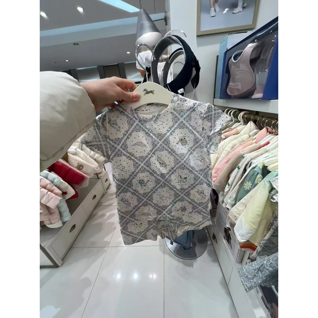 067-韩国童装儿童纯棉透气卡通动物套装25222