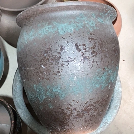 紫砂花盆口27高度30黑色