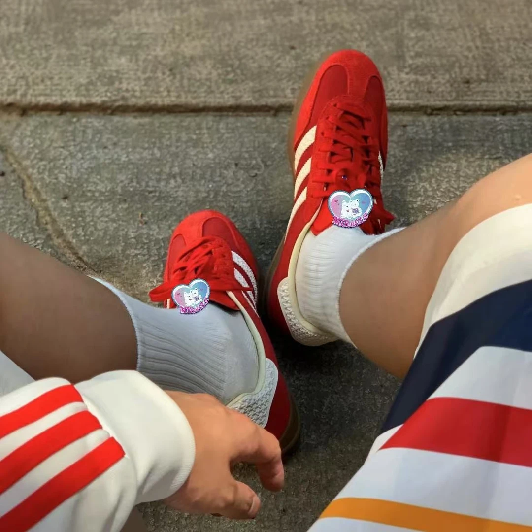 牛皮版粉色德训情侣款男鞋女鞋2025春季新款运动休闲板鞋