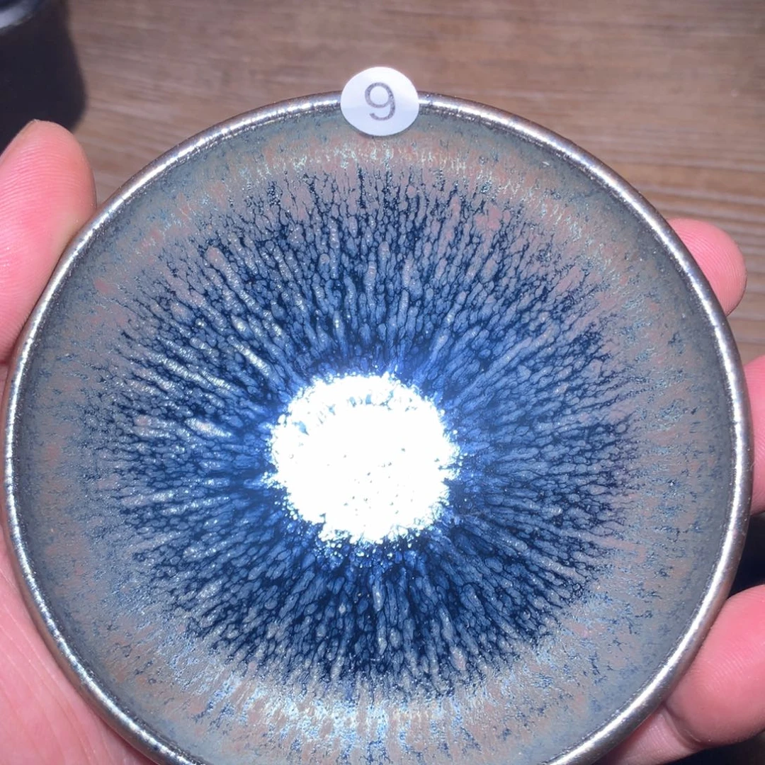 摆件仿宋黑曜建盏茶器09