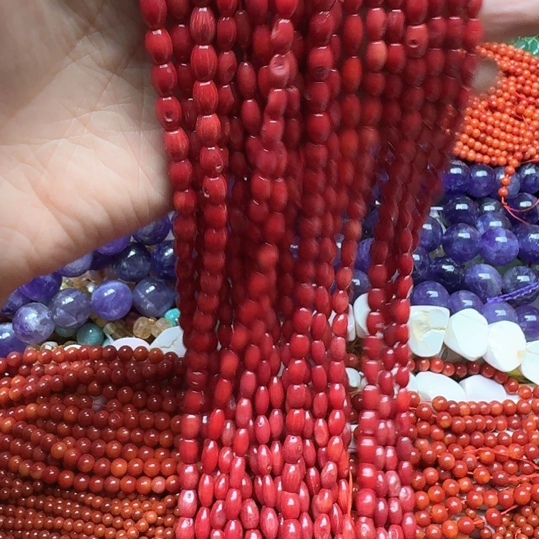 玛瑙/玉髓合金珠宝半成品福利一条5x8m三姑娘桶珠