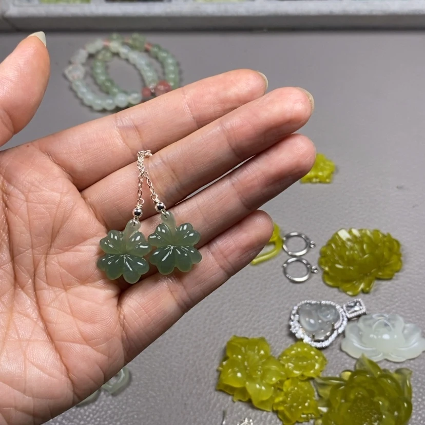 【闪购商品】未镶嵌蛇纹石玉挂件耳饰耳环项链张*午