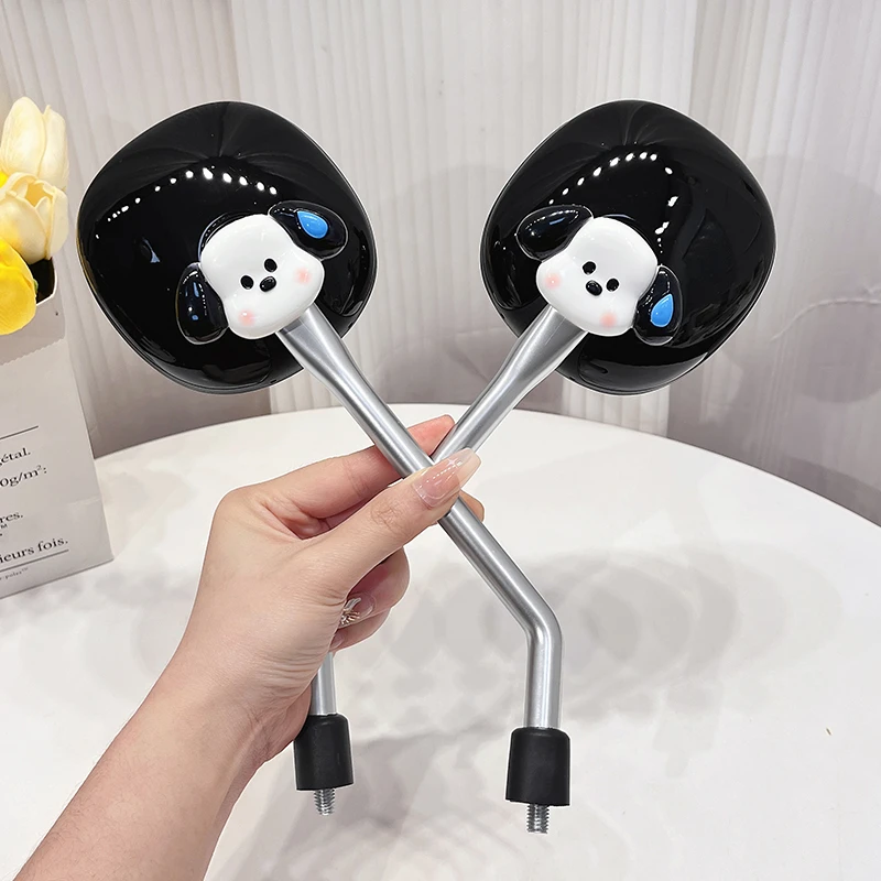 电动车反光镜通用可爱卡通帕恰狗电瓶车摩托车后视镜高清倒车镜子