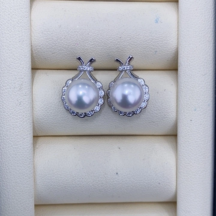 信***念裸珠未镶嵌海水珍珠Ak对珠9-9.5定制不退换