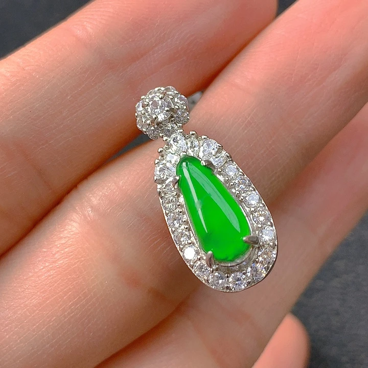 翡翠银S925镶嵌颈饰