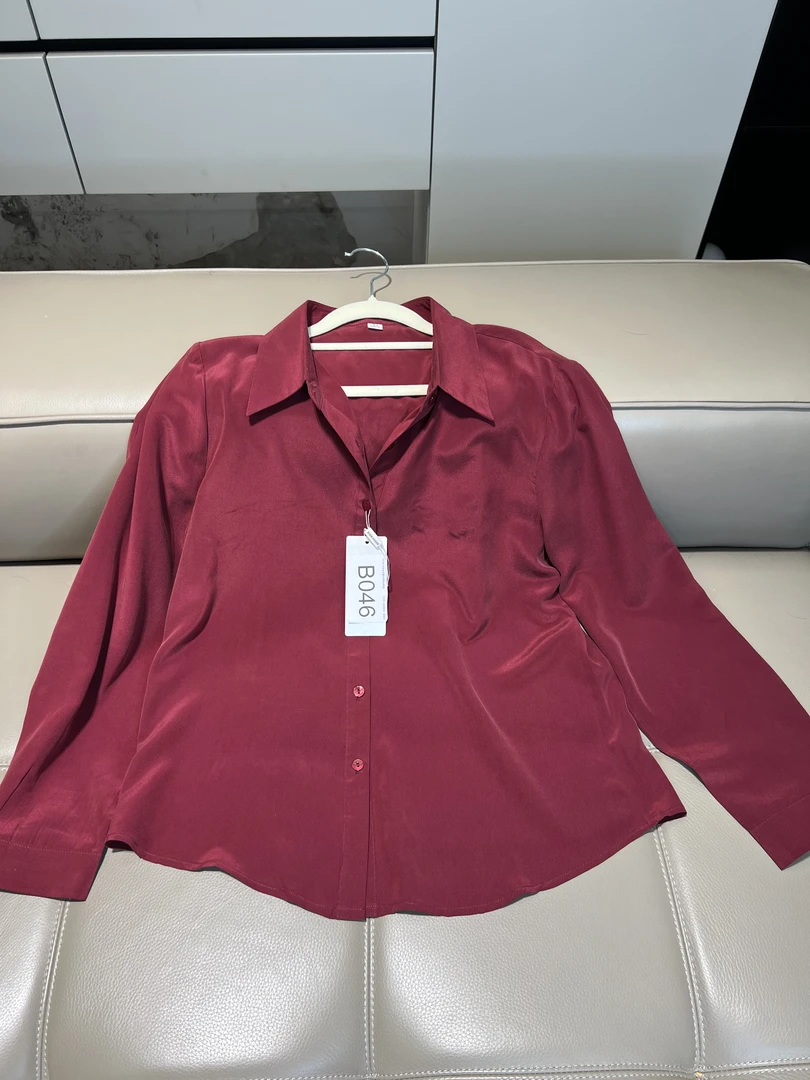 B系列100分桑蚕丝双绉面料开春福利夏季长袖衬衫款丝滑凉爽防晒