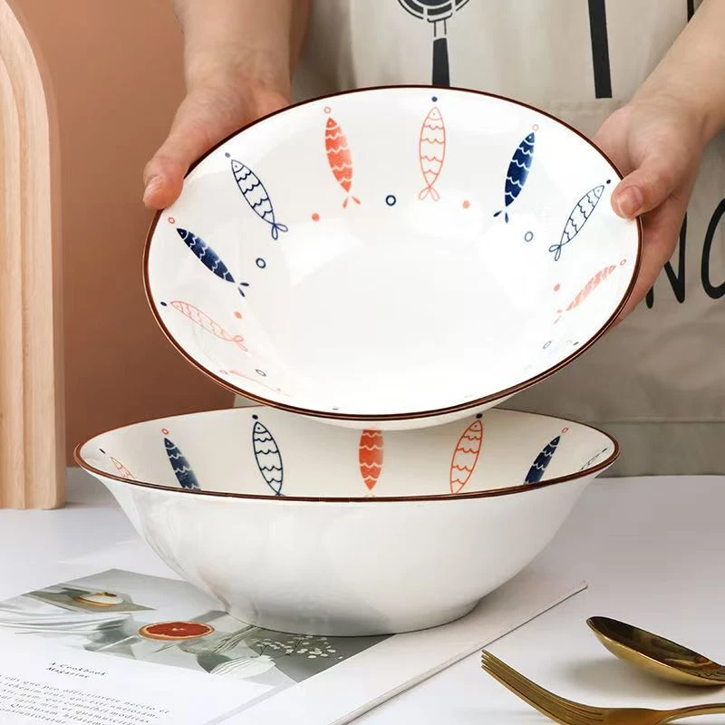 【5只装】泡泡鱼7英寸航空碗陶瓷餐具