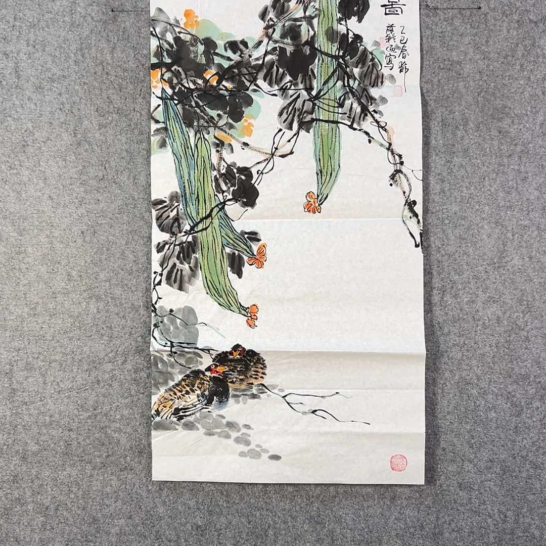 国画186 花鸟等各种花卉图案为一体