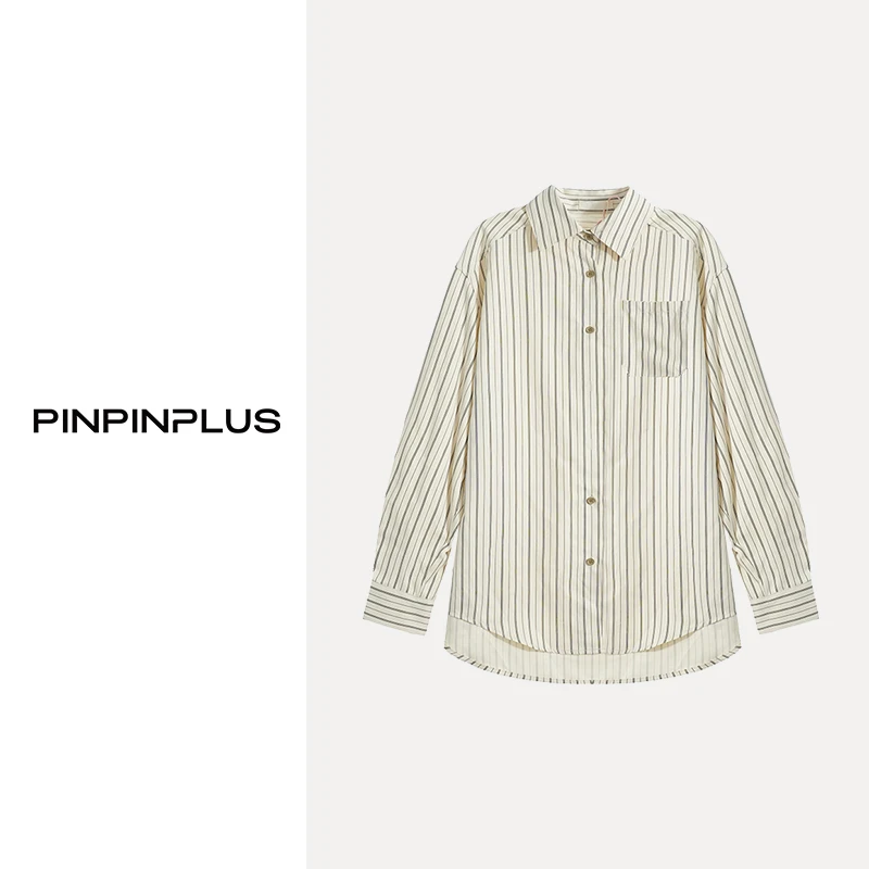 「PINPINPLUS」「PP+」冬季时尚热力感条纹衬衫3D70951FP