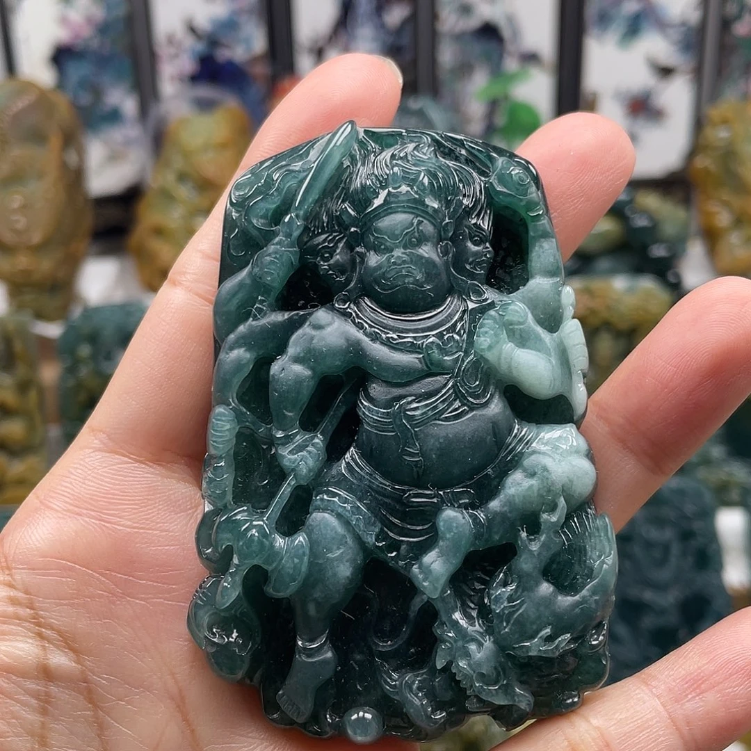 颈饰未镶嵌翡翠天然翡翠a货大黑天