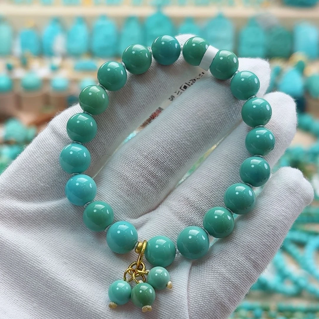 绿松石18K金镶嵌珠宝奇石