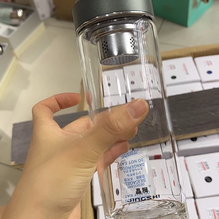 晶狮单层烫手玻璃杯500哑光橄榄绿色玻璃杯➕杯套