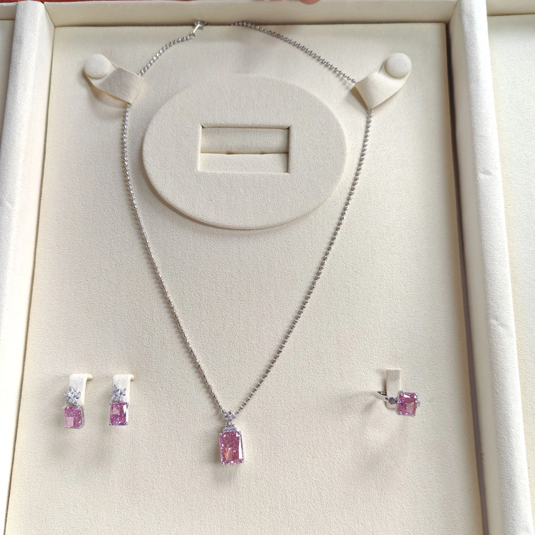 925银合成锆石银制品 【小北好物】锆石套装【不含链】-17QH79X46