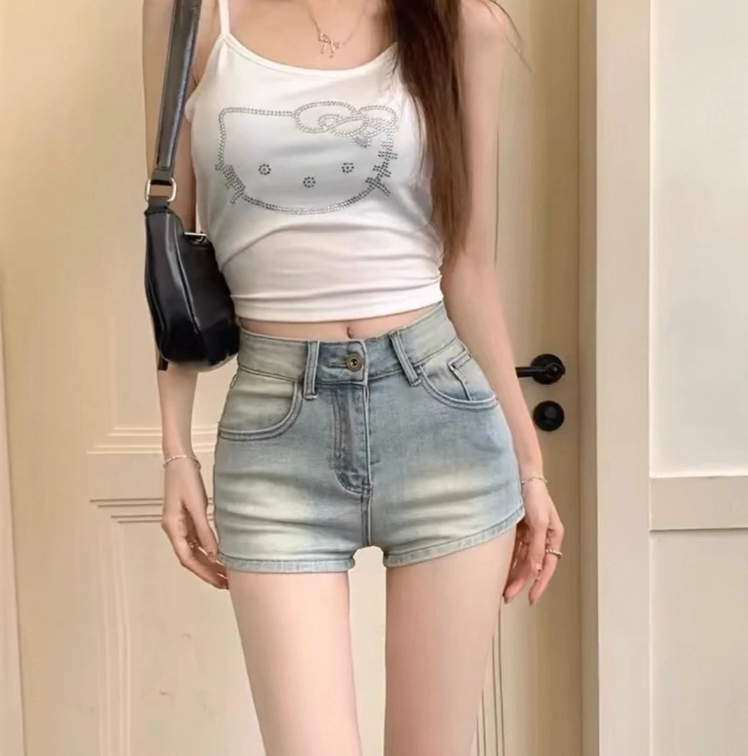 【编号601-700】夏季牛仔百搭复古高腰辣妹短裤短裙