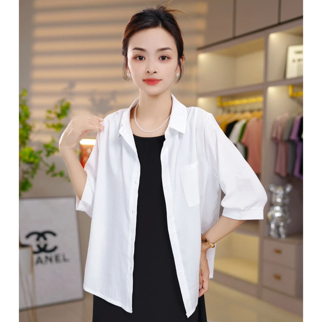 【单件外套】夏季新款韩版衬衫时尚百搭设计感上衣气质防晒外套