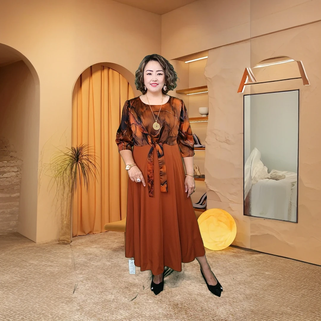 复古提花连衣裙春季显瘦气质长袖极简风百搭