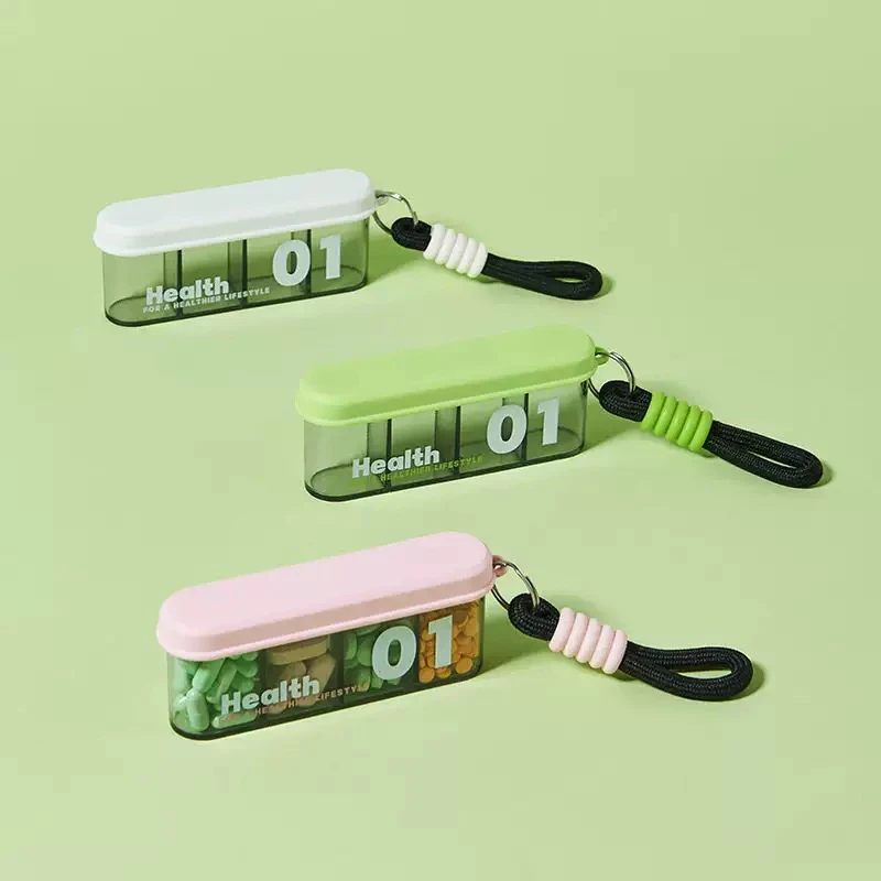 新款分格装便携式药盒外出旅行随身携带迷你药盒密封防尘药物收纳