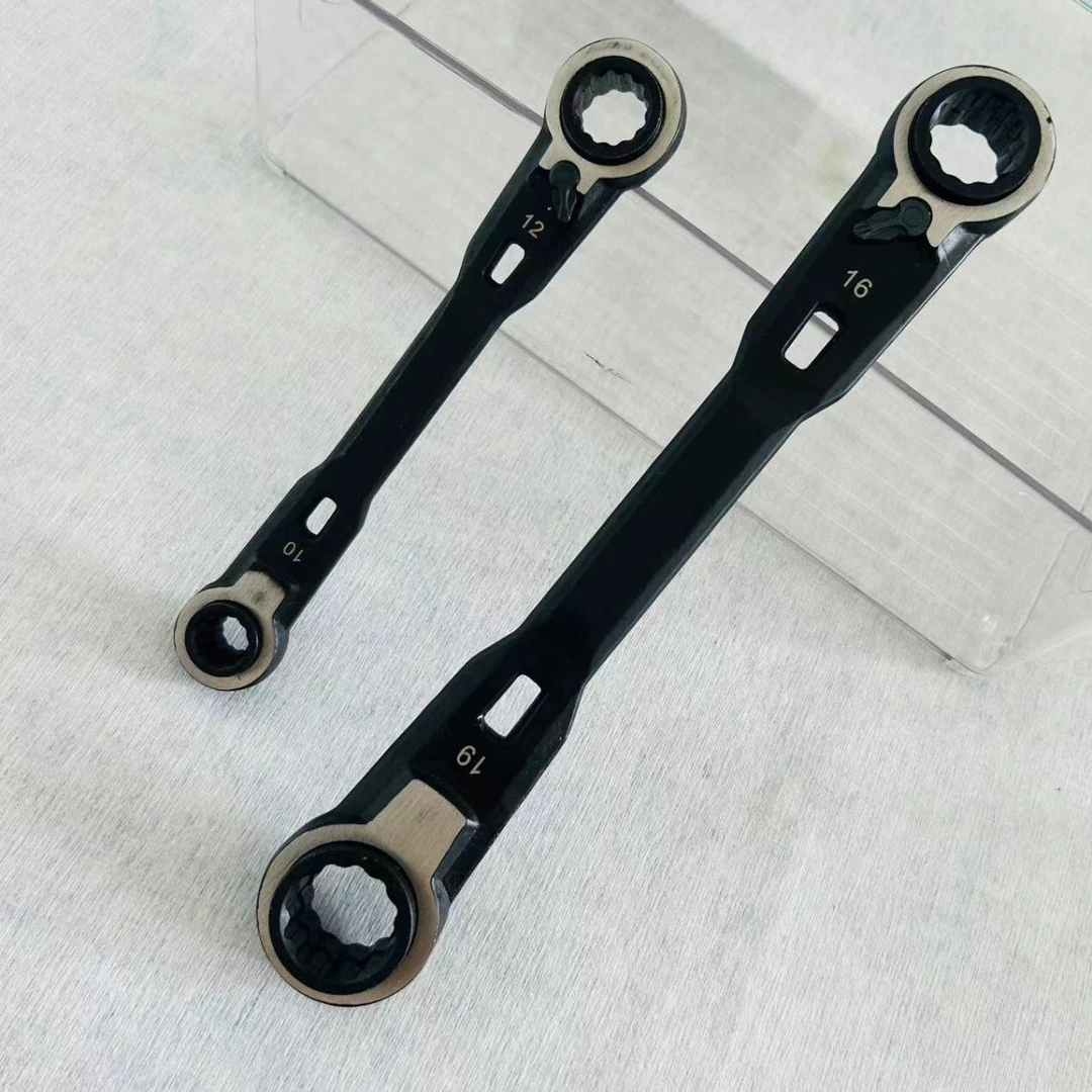 四用快速棘轮扳手四合一双头双向自动梅花汽车修理五金工具套装