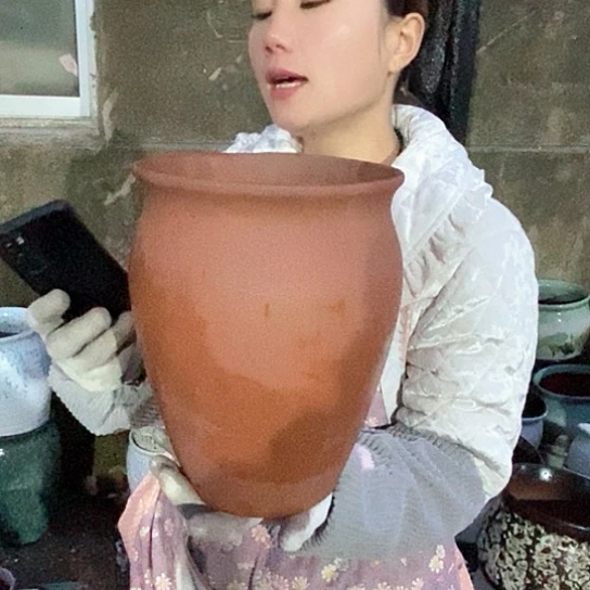 紫砂花盆瑕疵口20高26