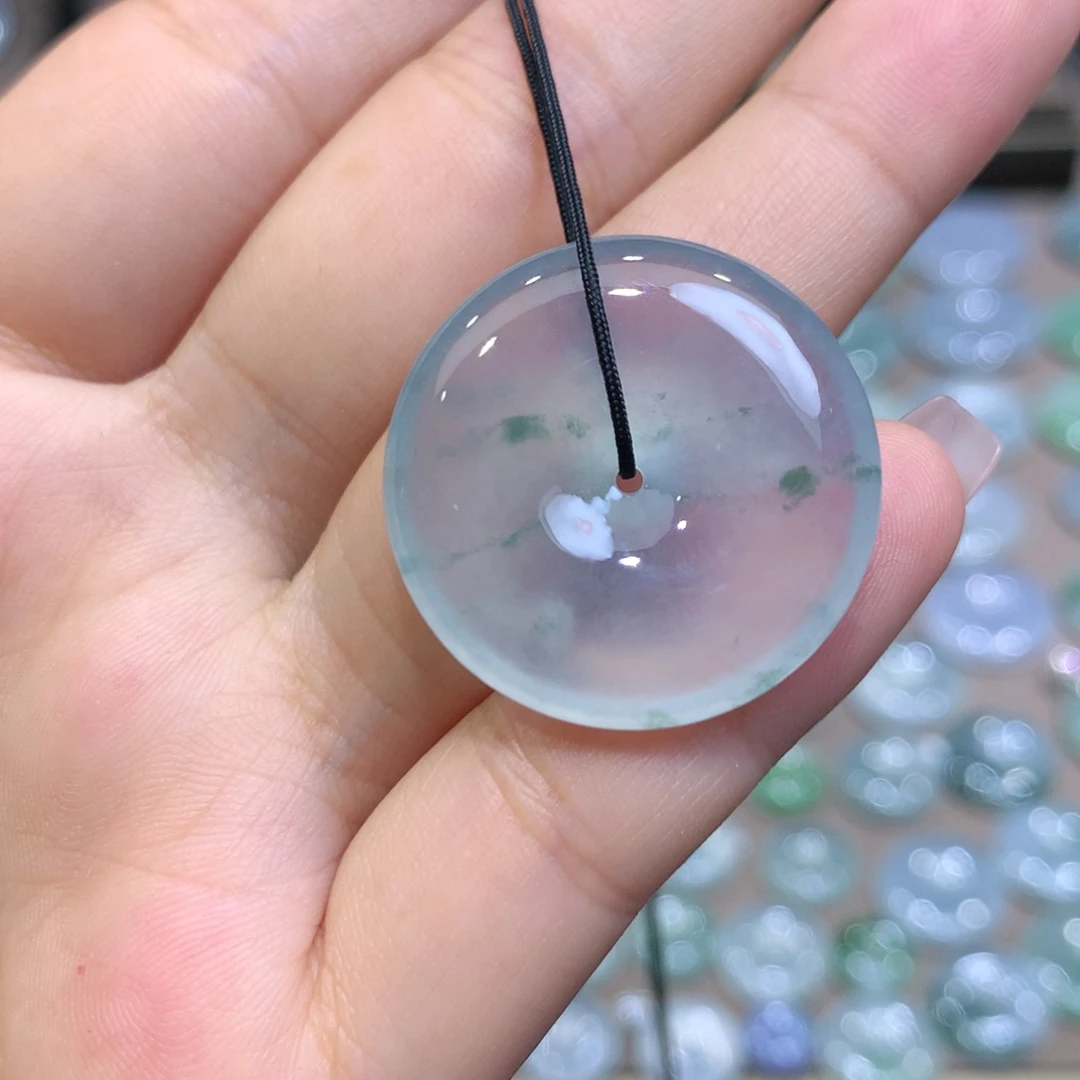 翡翠未镶嵌颈饰平安扣 26*5.5