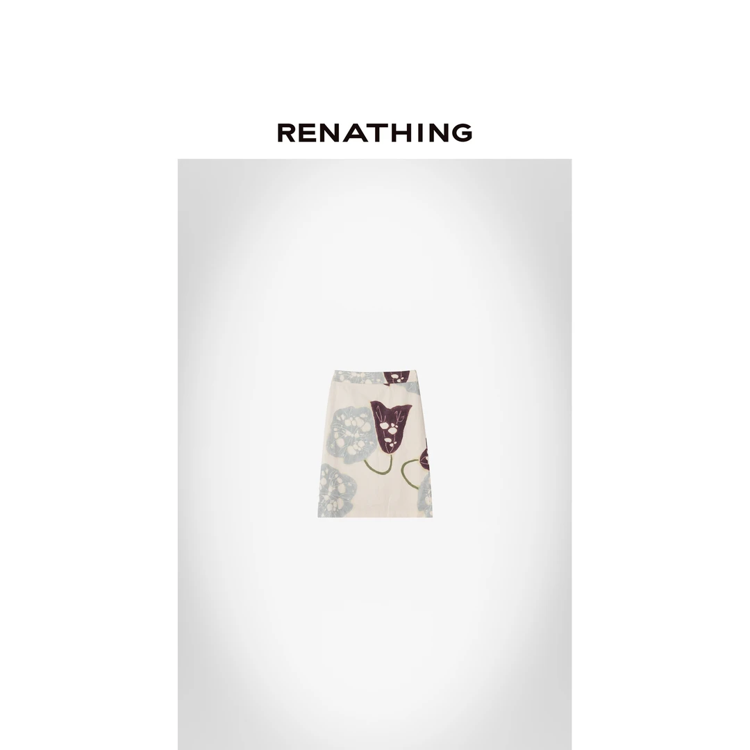 【RENATHING】复古艺术感印花半裙