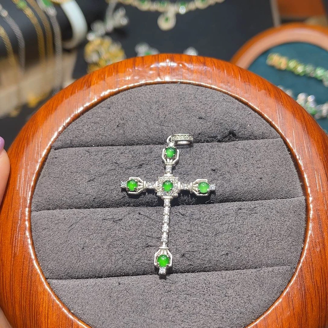 翡翠银S925镶嵌颈饰