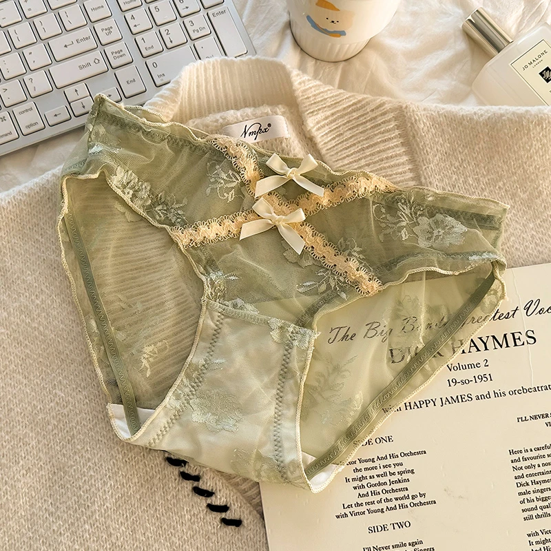 秋冬新款~少女感蕾丝内裤女纯欲氛围感新款法式性感三角裤低腰