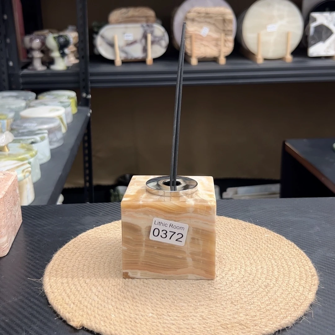 天然大理石0372无火香薰烛台