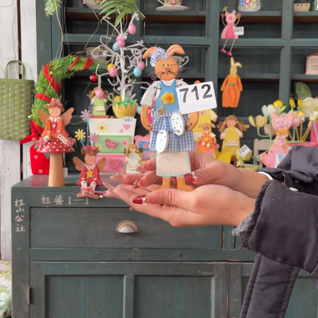 木质圣诞月福老货玩具中古风默认微瑕