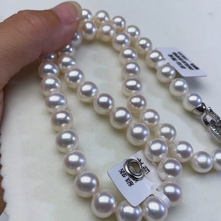 颈饰银S925镶嵌淡水珍珠卡9➕高品极光白炫天女粉收藏毕业级
