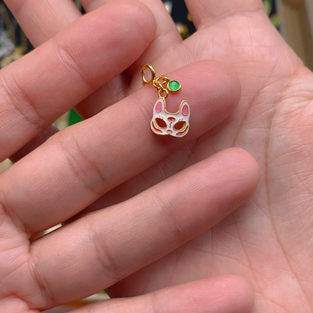 翡翠颈饰银S925镶嵌吃饭葫芦小滴溜