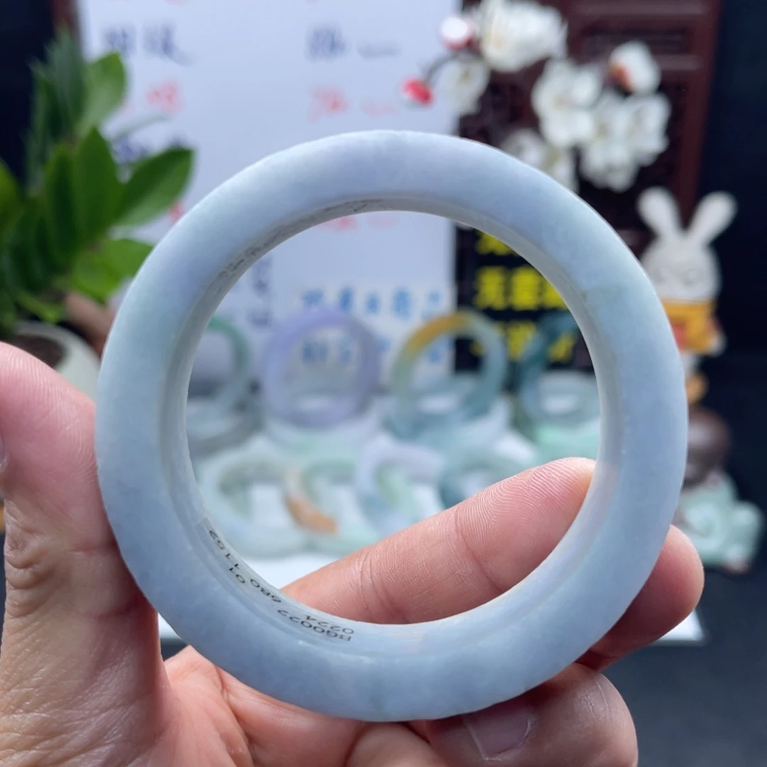 定制翡翠未镶嵌57-58正圈手镯