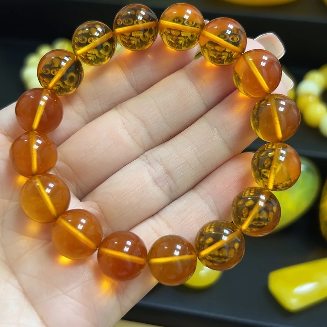 琥珀未镶嵌手串红珀