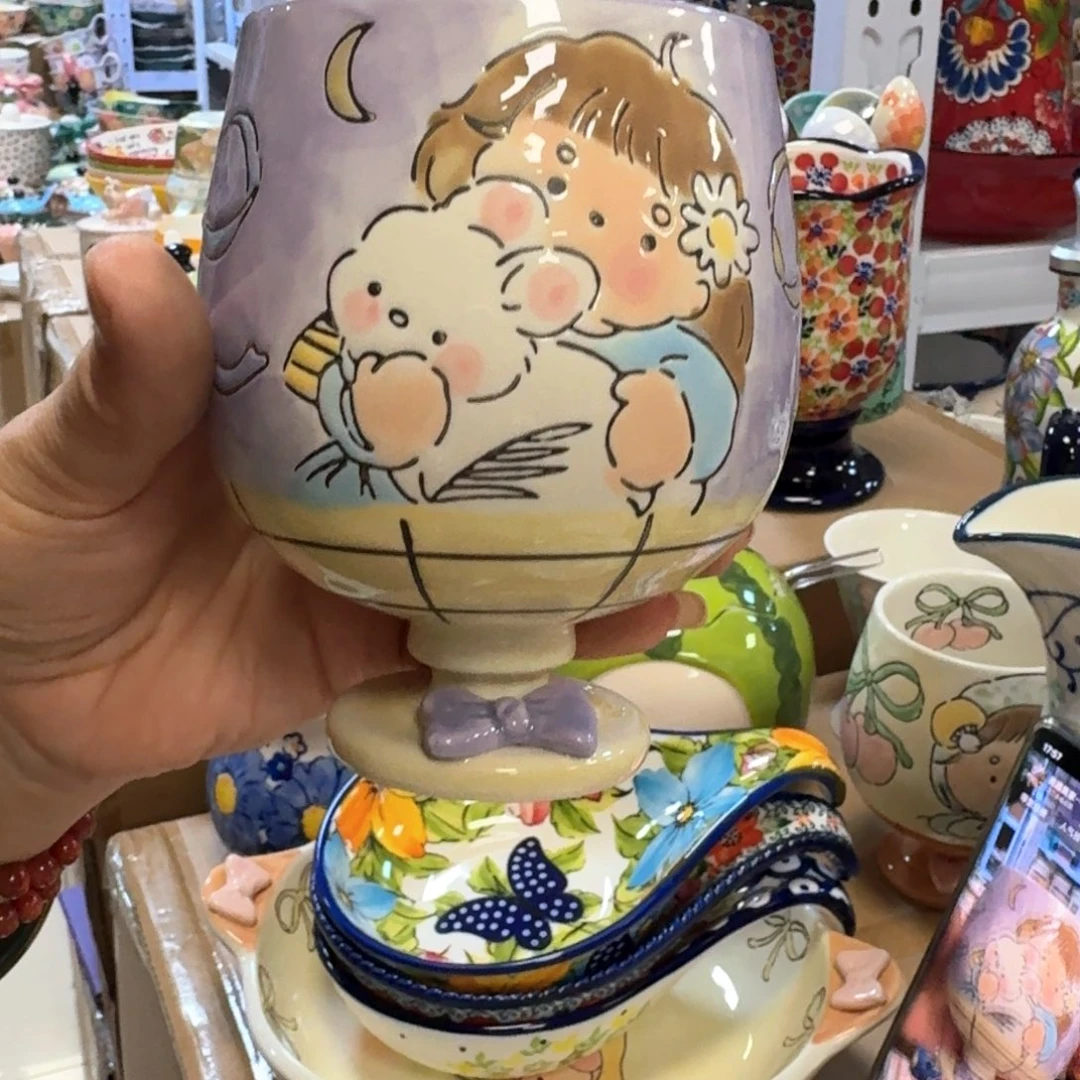虫*高脚紫色杯子一只看图