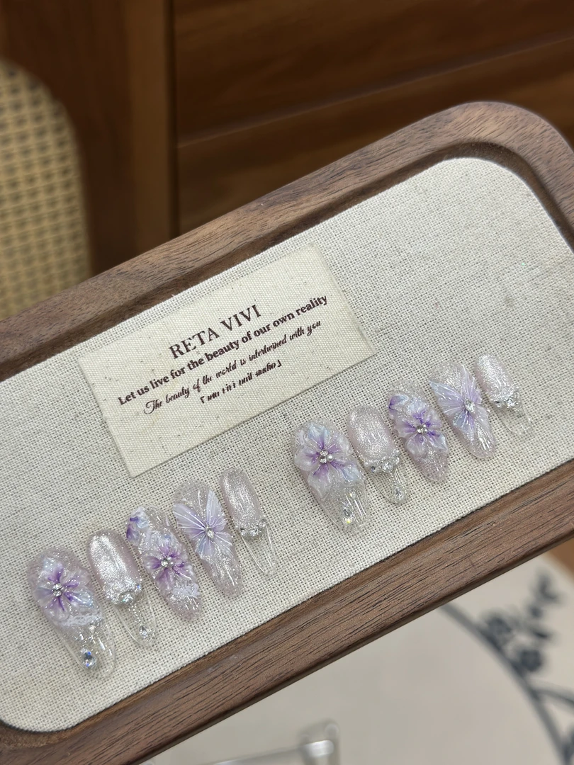 白菜家紫菱手工穿戴甲甲片纯手工新款秋冬美甲高级感