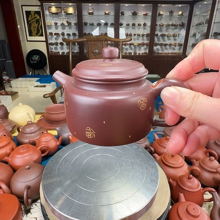 故***渊紫砂茶壶德钟妖红