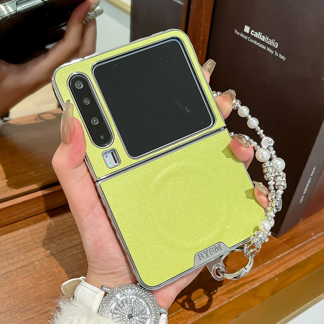 适用华为Pura x手机壳贴皮纯色磁吸手链pocket2折叠屏女款保护套