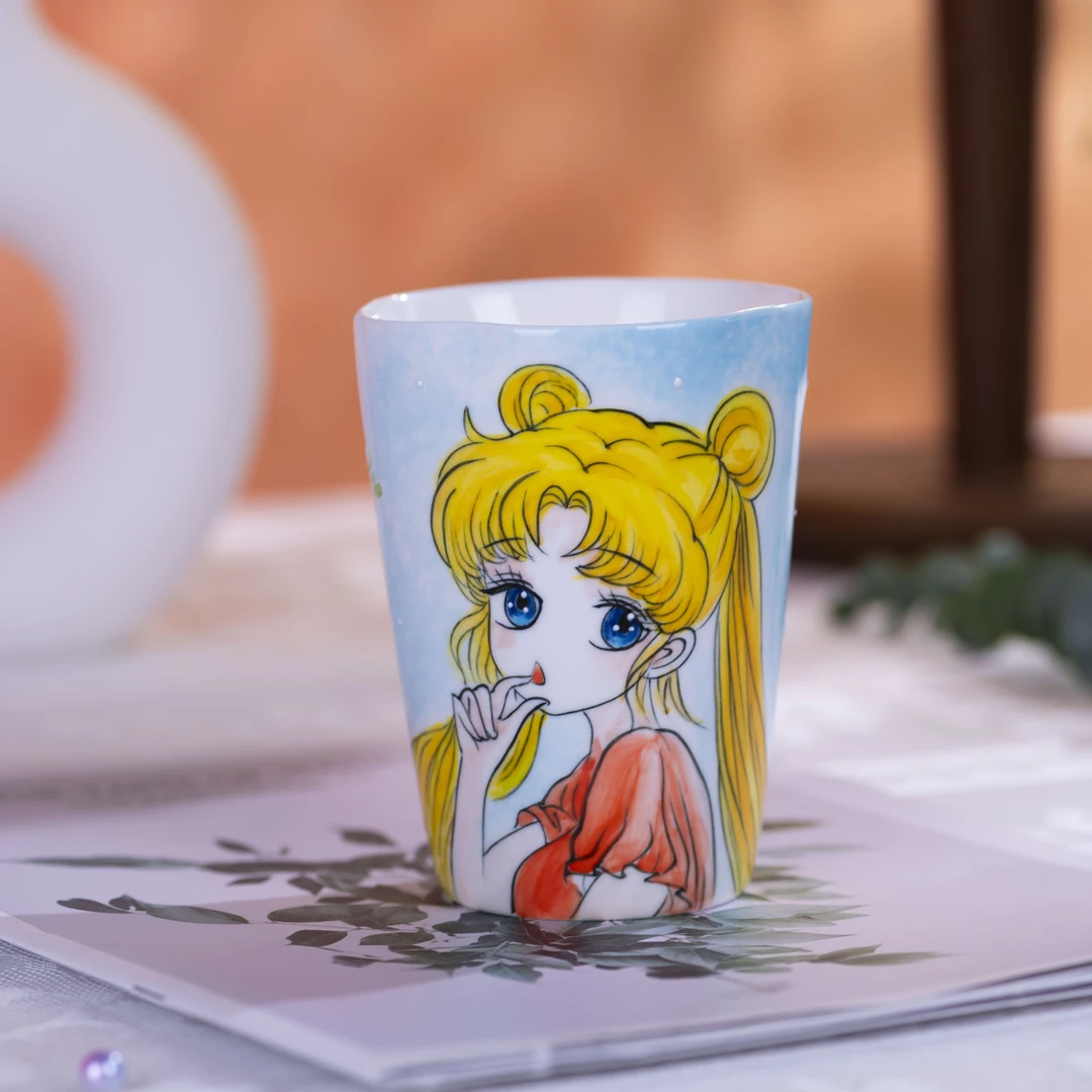易盛手工创意美少女陶瓷茶杯