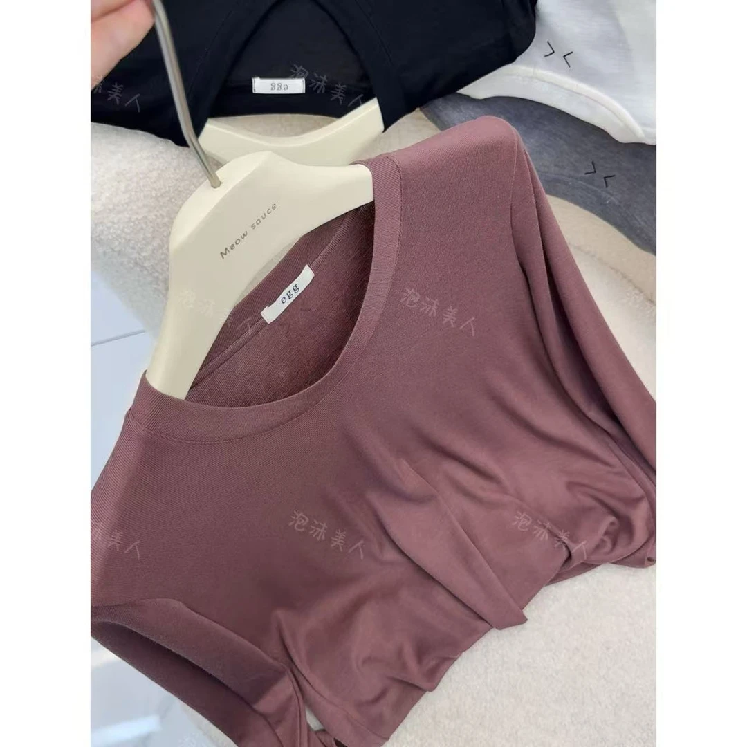 后背符号打底」换季刚需！巨舒服~多色系早秋上衣～百搭必入 衣长58