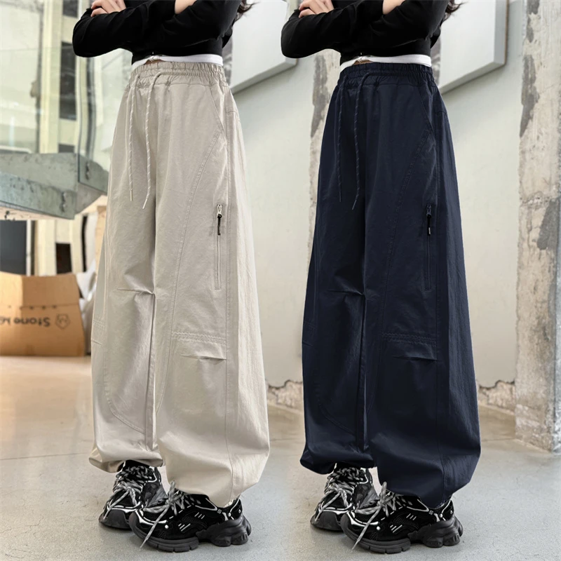 女童裤子春秋大童女孩洋气休闲长裤2025新款秋装儿童青少年工装裤