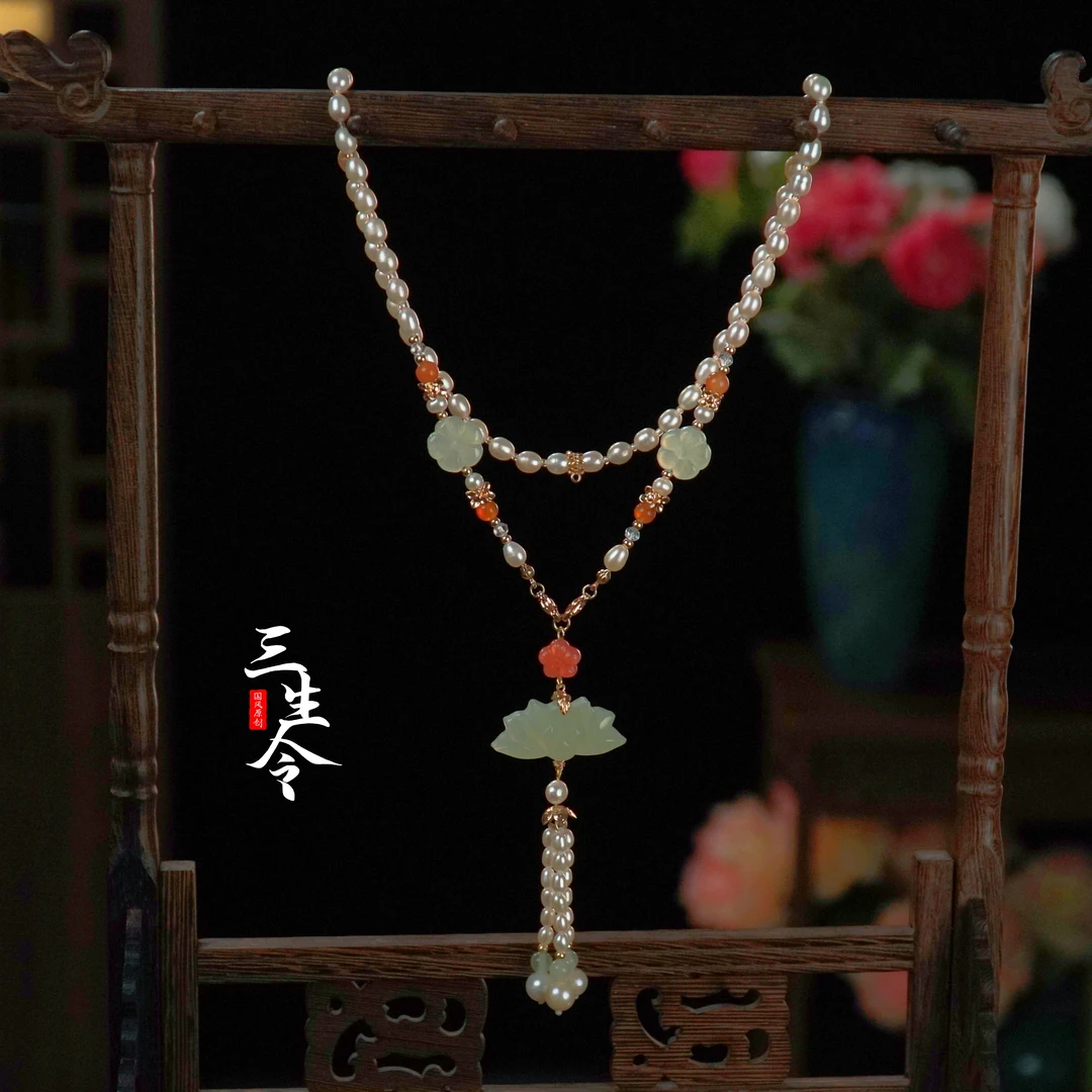 铜合金项链 璎珞唐风项链长款首饰流苏国风饰品百搭手工古风配饰