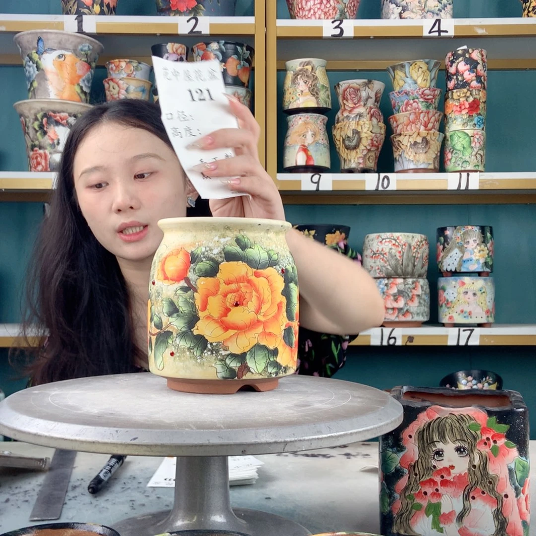 用***7景德镇手工瑕疵花盆121