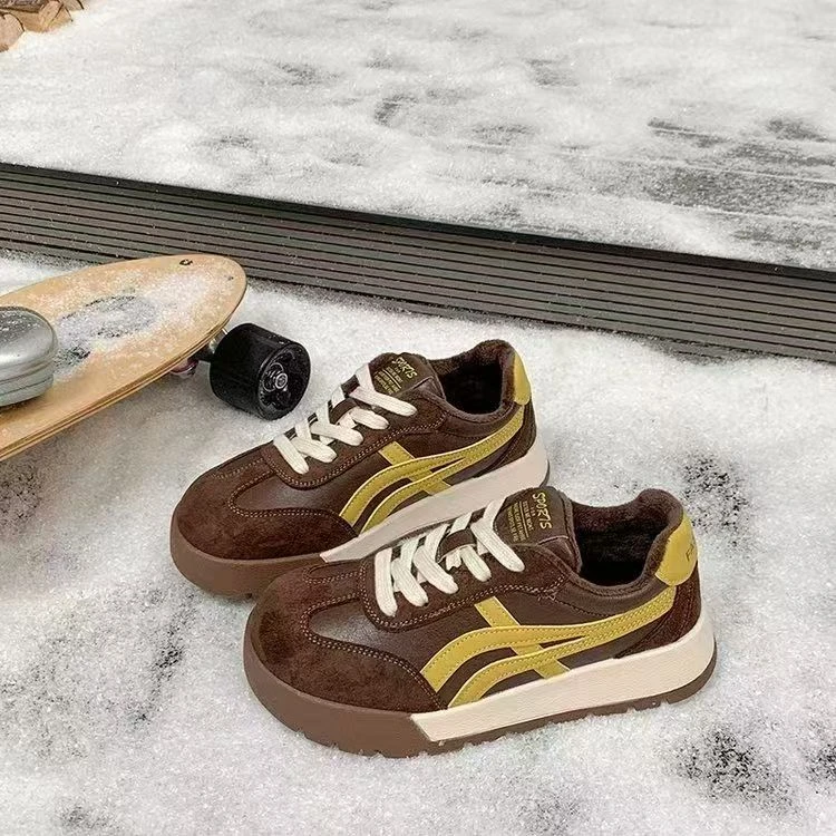 ZELANYA植兰雅厚底德训鞋女2025冬季新款百搭轻便休闲鞋运动板鞋