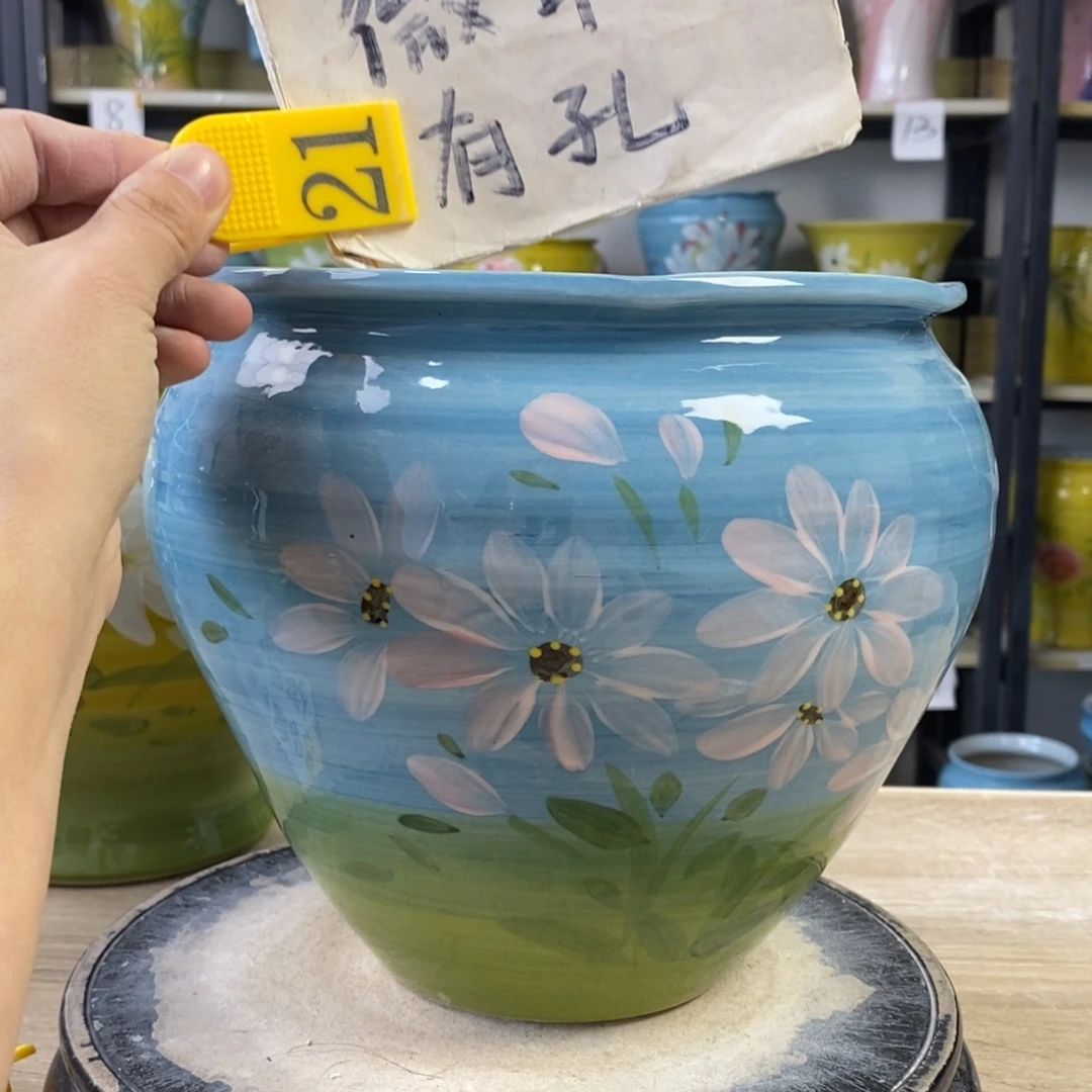 景德镇手工手绘陶瓷花盆