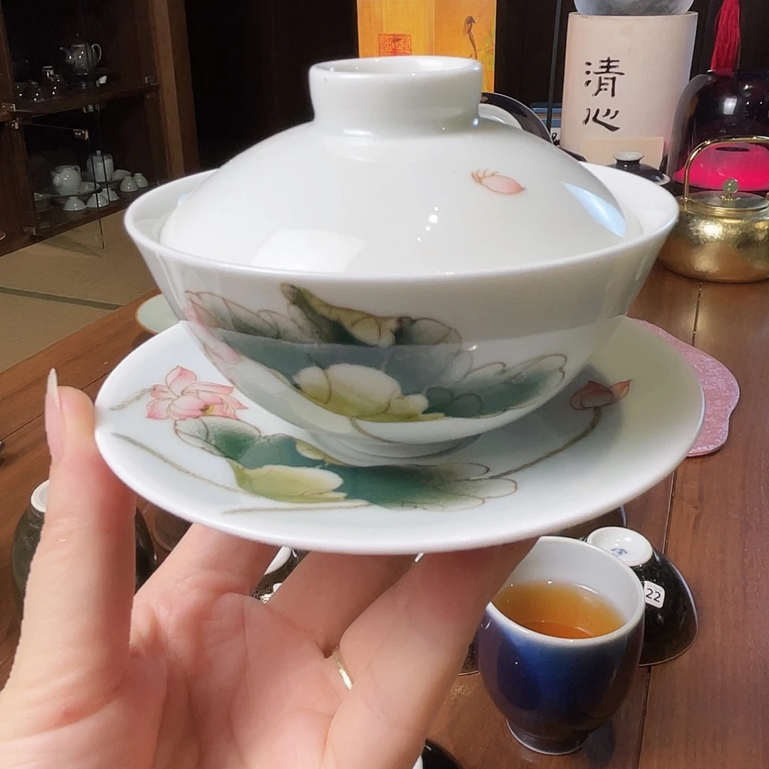 陶基本宠粉浮力戏墨三才盖碗