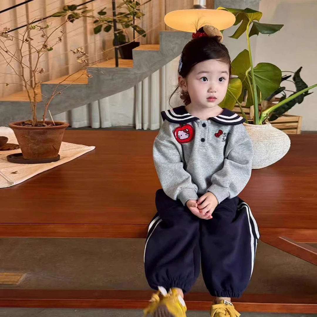 YeeHoO英氏【奥莱新品】新款韩系童装女童卫衣休闲运动裤套装秋洋气