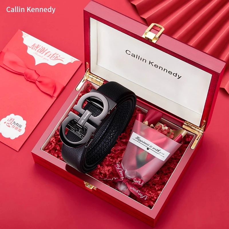 Callin Kennedy男款皮带真皮自动扣奢侈品纯牛皮2025新款男士腰带